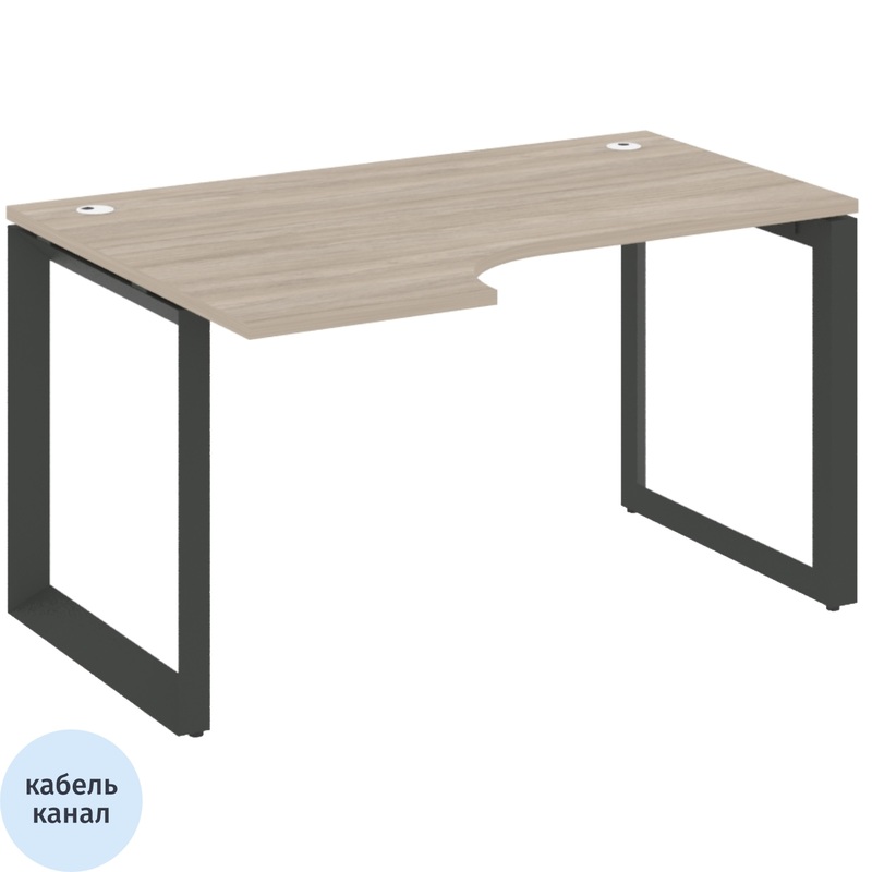Изображение товара Эргономичный левый стол ONIX-О из ЛДСП дуб аттик антрацит, 1380x980x750 мм