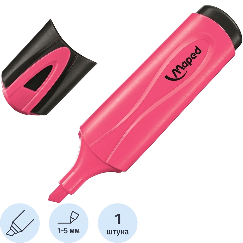 Изображение товара Текстовыделитель Maped Fluo Pep's Classic розовый (толщина линии 1-5 мм, 742536)