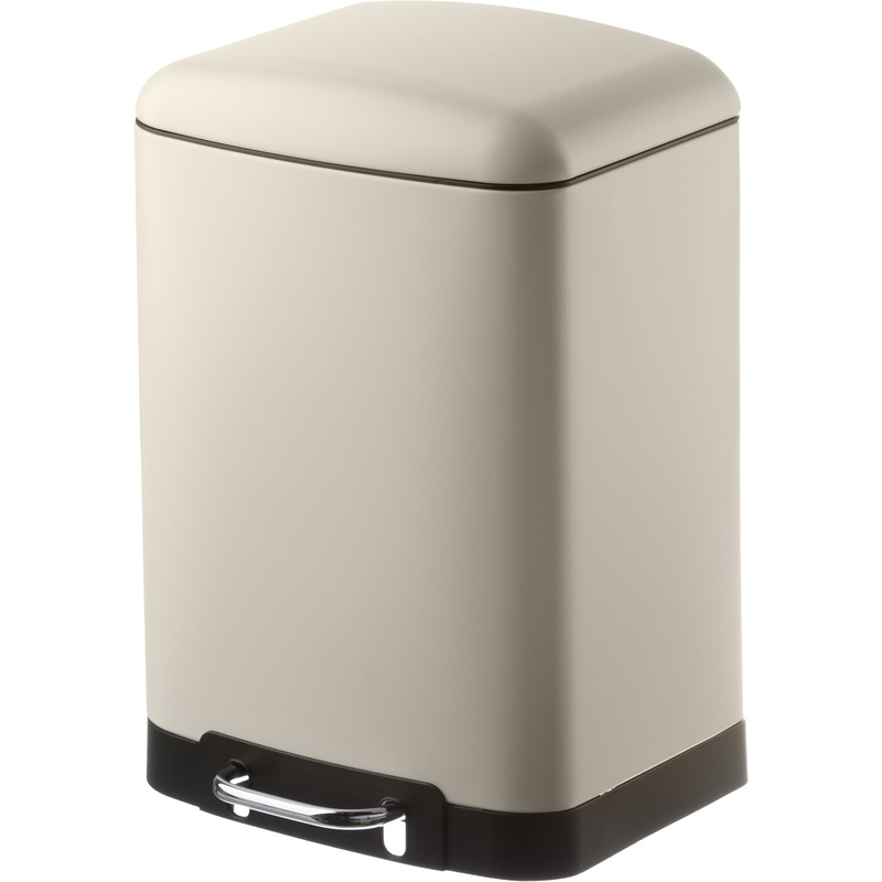 Изображение товара Ведро мусорное Luscan 12 л нержавеющая сталь с педалью и крышкой бежевое