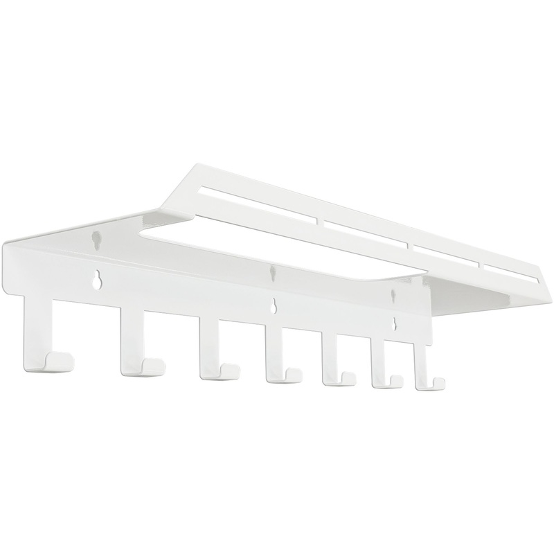 Изображение товара Полка для ванной с крючками Liria RL2051W белая недорогая и стильная