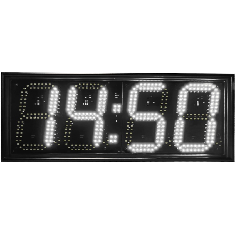 Изображение товара Настенные электронные часы Импульс 418-W с белой светодиодной индикацией в металлическом корпусе