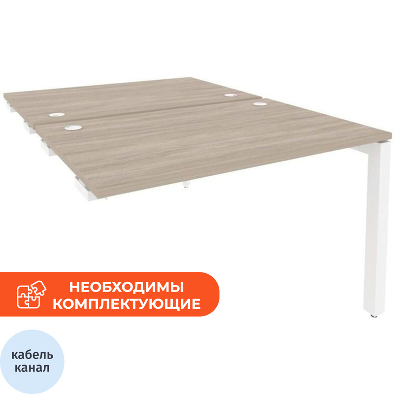 Изображение товара Рабочая станция на 2 рабочих места ONIX-П O.MP-D.SPR-2.8 (дуб аттик/белый, 1180х1635х750 мм)