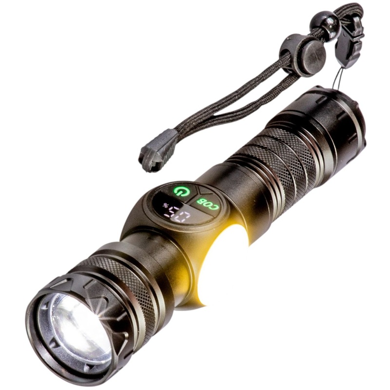 Изображение товара Ручной светодиодный фонарь Космос аккумуляторный с зумом и power bank