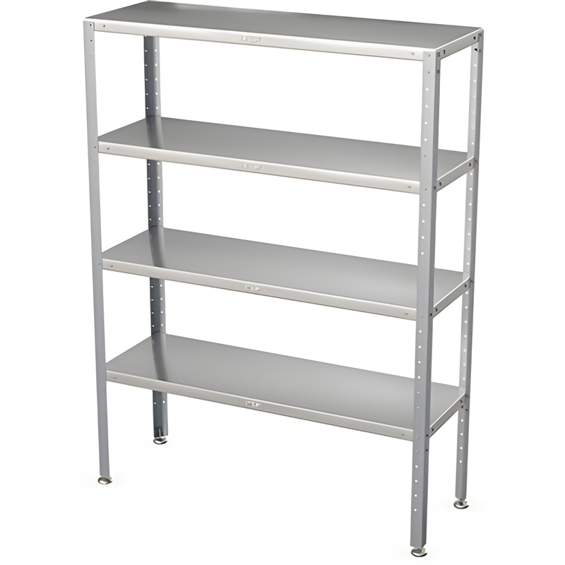 Изображение товара Металлический разборный стеллаж для кухни СТК-С-1400.400.1800-02-Н 4 полки нержавеющая сталь