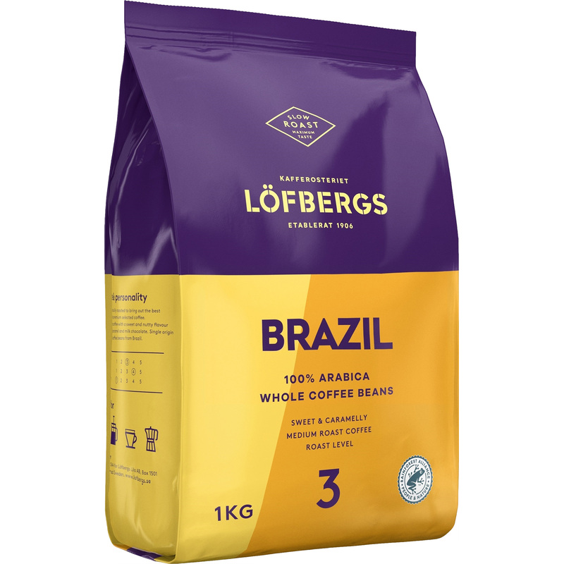 Изображение товара Кофе в зёрнах Lofbergs Brazil арабика 100% 1кг (пакет)