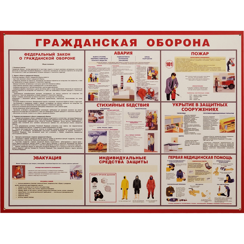 Изображение товара Информационный стенд Гражданская оборона (100x75 см) 949 Attache