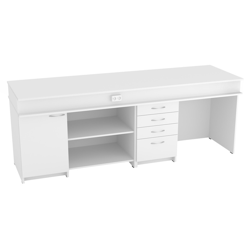 Изображение товара Стол демонстрационный для кабинета физики белый 2400x750x900 мм