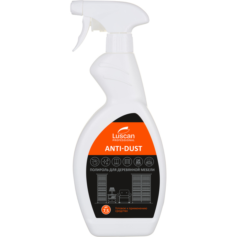 Изображение товара Очиститель-полироль для деревянной мебели Luscan Professional Anti-dust 500 мл (готовое к применению средство)