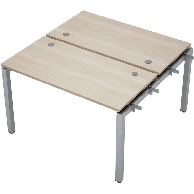 Изображение товара Рабочая станция Avance 6МБН.5268 двухместная (шамони светлый/алюминий матовый, 1200х1235х750 мм)