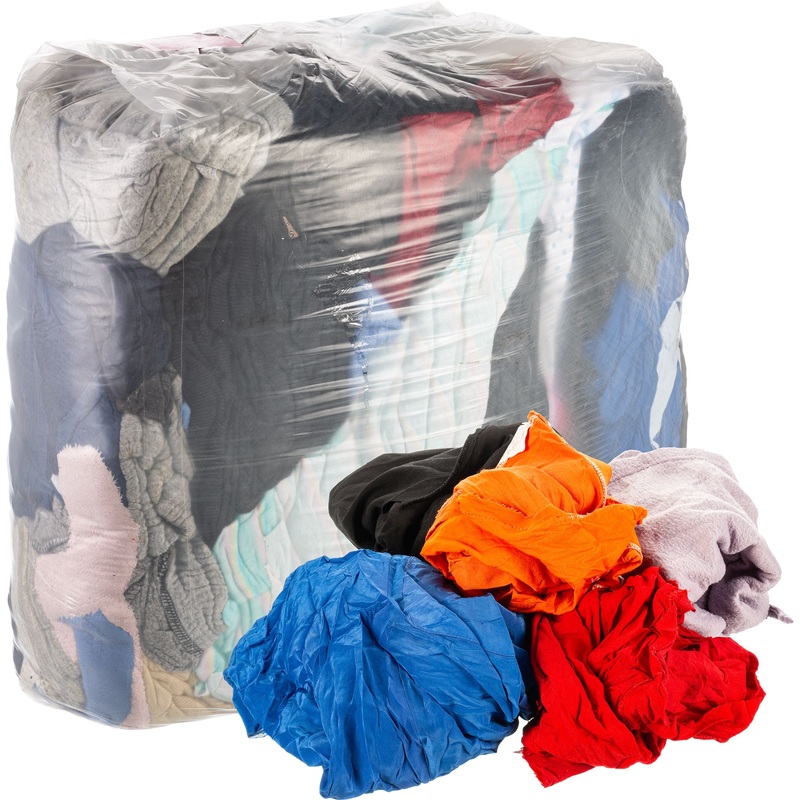 Изображение товара Ветошь трикотажная 60% хлопок цветная 10 кг - для очистки и полировки