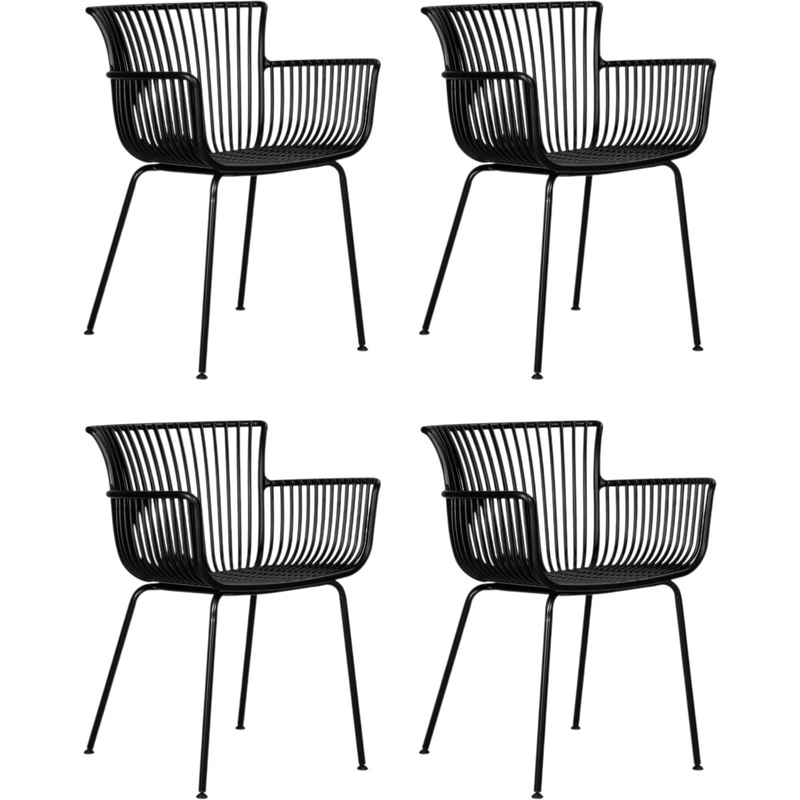 Изображение товара Стул обеденный DOBRIN ROSS чёрный (полипропилен, 4 штуки в упаковке)