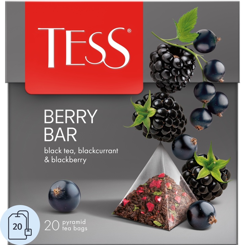 Изображение товара Чай черный Tess Berry Bar 20 пирамидок с ягодами ежевики и смородины