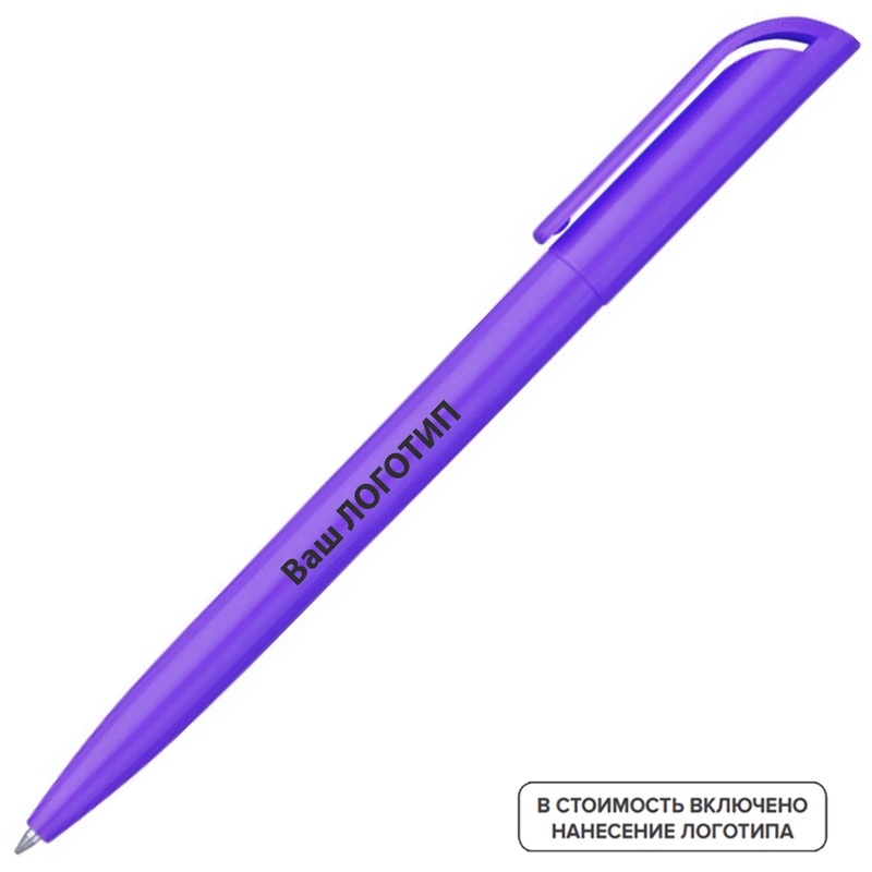 Изображение товара Ручка шариковая автоматическая Миллениум синяя толщина линии 0.7 мм фиолетовый корпус (1000 штук в упаковке) с лого
