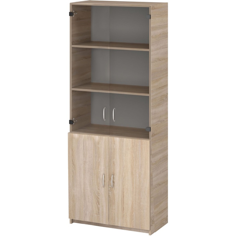 Изображение товара Шкаф для документов Бюджет 2553 со стеклом дуб сонома 1810х716х349