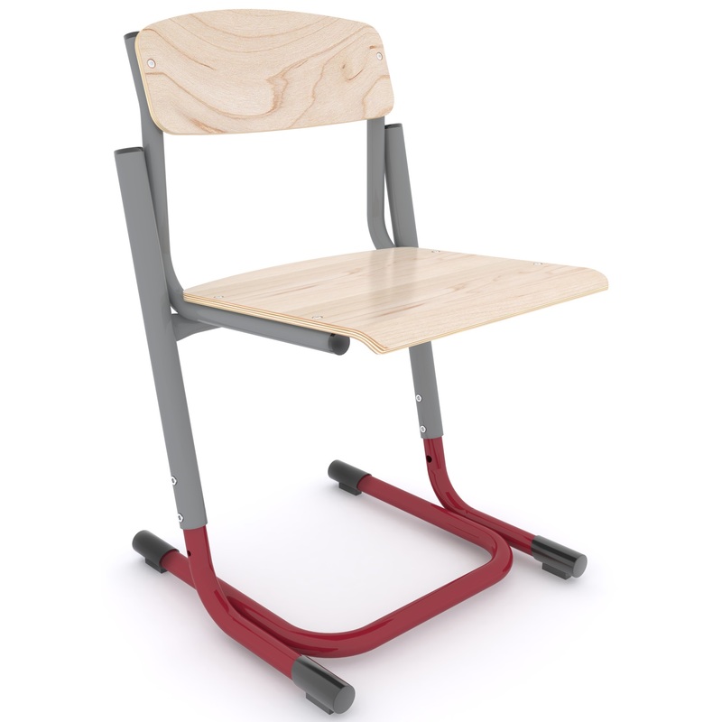 Изображение товара Стул ученический Юниор (натуральный/серый/красный, рост 3-5)