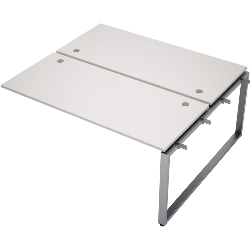 Изображение товара Рабочая станция Avance 6МБС-О.6268 двухместная белый и алюминий матовый офисный стол