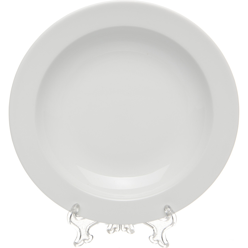 Изображение товара Тарелка суповая Башкирский фарфор Принц фарфор 22.5 см белая (6 штук в упаковке)