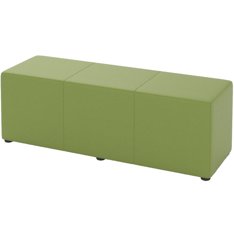 Изображение товара Модуль диван прямой Tetris 3-М 3Р трехместный бледно-зеленый (искусственная кожа)