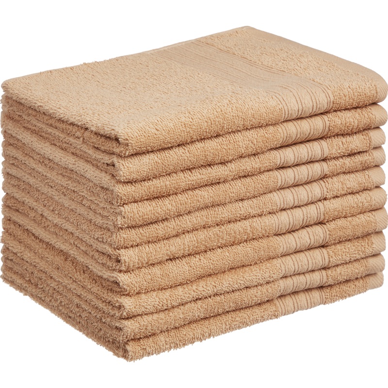 Изображение товара Махровое полотенце Luscan 50х90 см 400 г/кв.м бежевое комплект 10 шт Изображение товара Махровое полотенце Luscan 50х90 см 400 г/кв.м бежевое комплект 10 шт