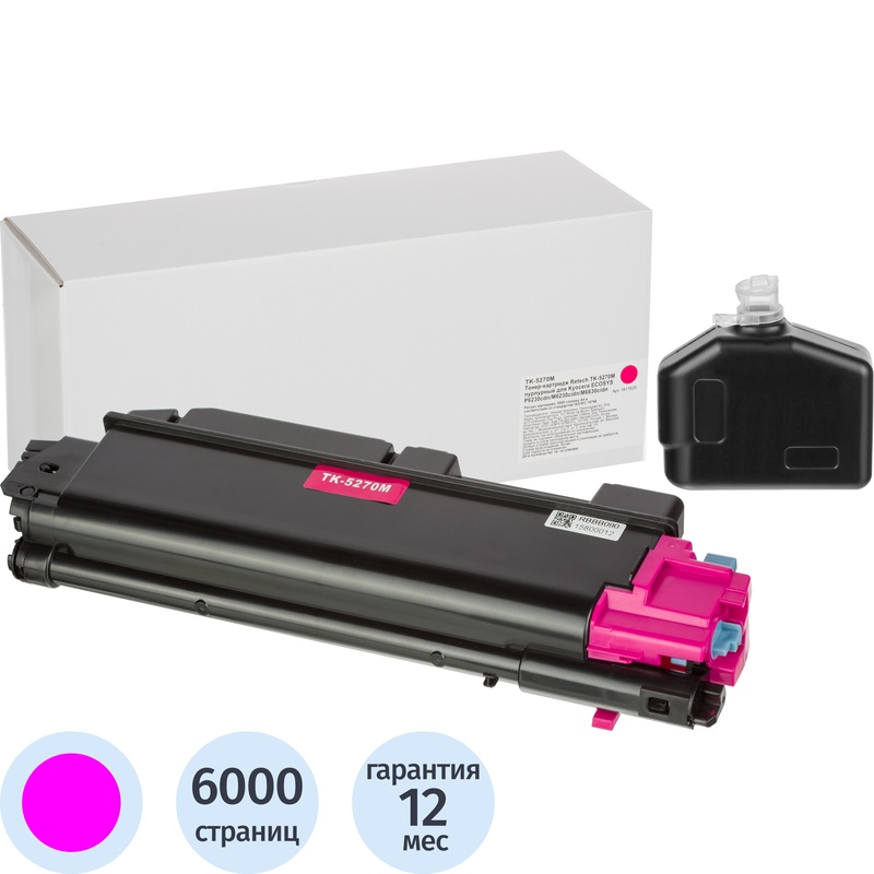 Изображение товара Картридж лазерный Retech TK-5270M для Kyocera пурпурный совместимый 6000 страниц