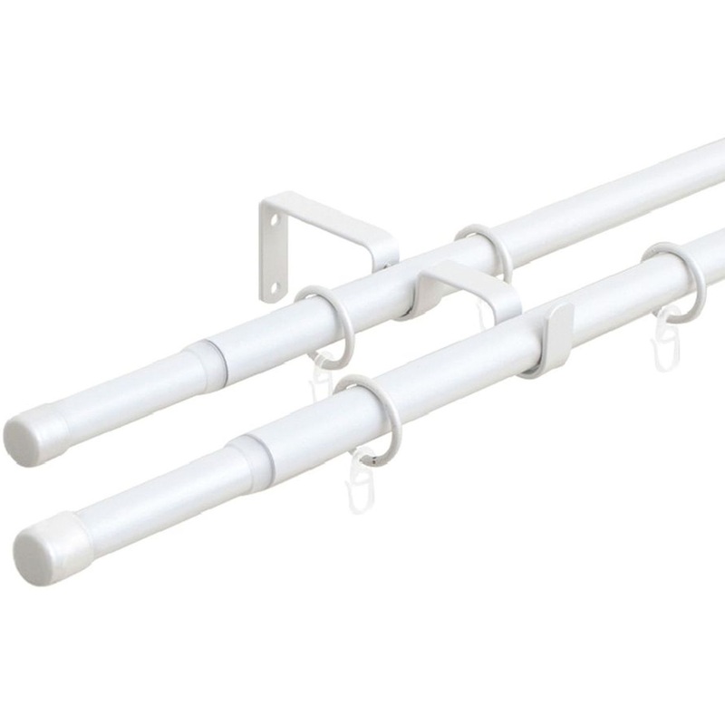 Изображение товара Двухрядный телескопический карниз 56.101 белый от 160 до 300 см