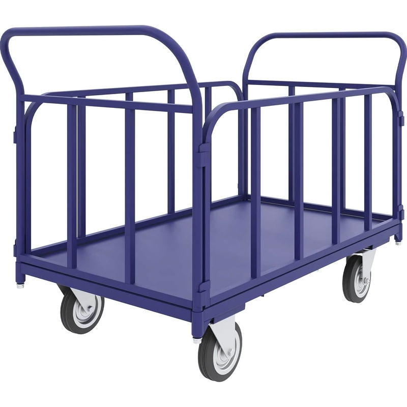 Изображение товара Тележка платформенная Rusklad ТБ 7 до 550 кг с трубчатыми бортами и высокой прочностью