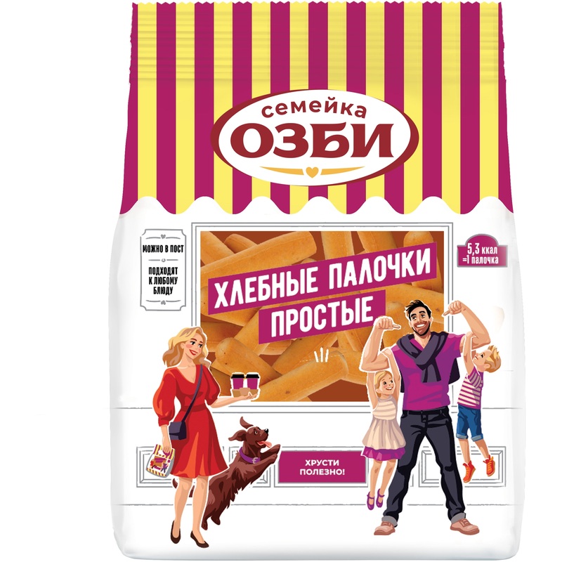 Изображение товара Хлебные палочки Семейка ОЗБИ 150 г 10 штук вкусный перекус Россия