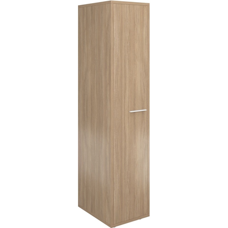 Изображение товара Шкаф для одежды Дублин в кофейном цвете 430х570х1980 мм из ЛДСП с полкой и штангой