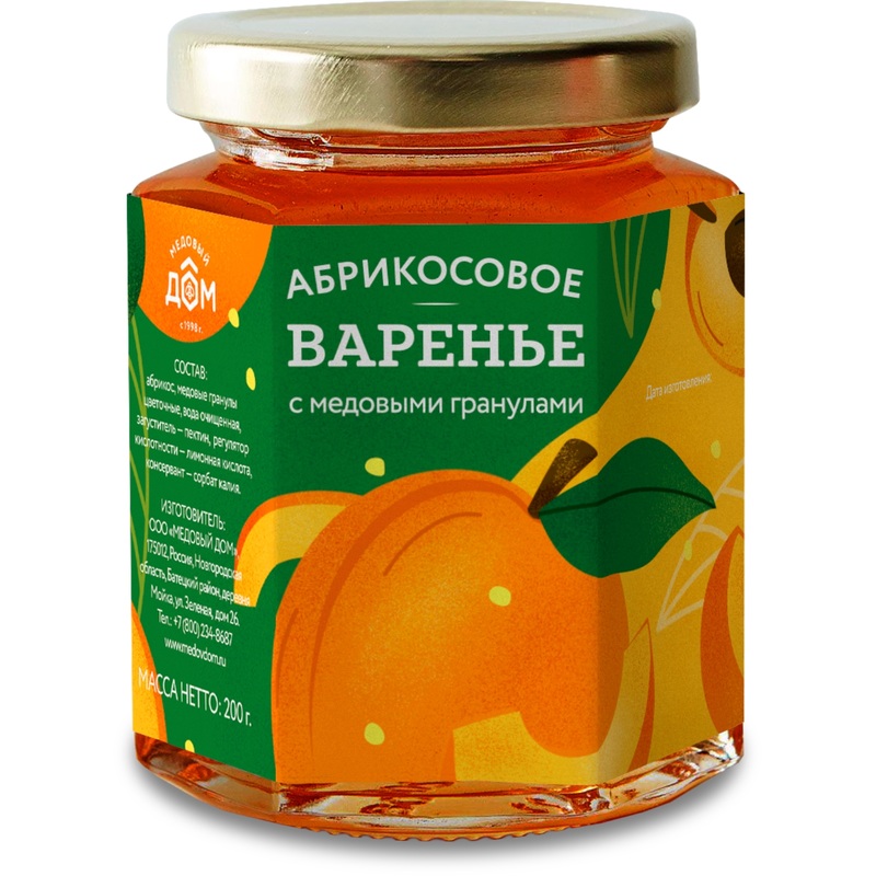 Изображение товара Варенье Медовый Дом Абрикосовое 200 г