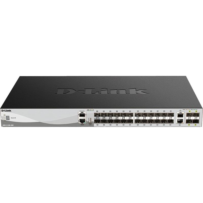 Изображение товара Коммутатор D-Link DGS-3130-30S/B1A управляемый 24 порта 1Гбит Ethernet