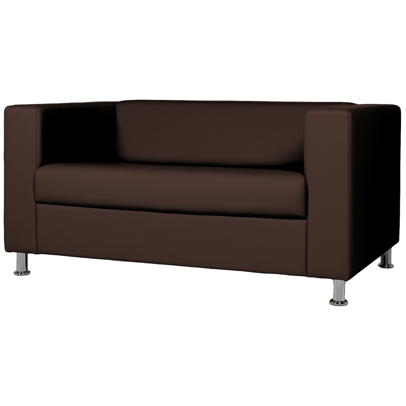Изображение товара Диван двухместный Аполло темно-коричневый (искусственная кожа)