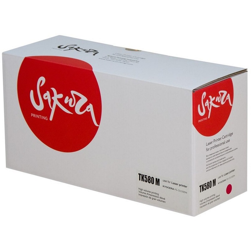 Изображение товара Картридж лазерный Sakura TK-580M SATK580M/1T02KTBNL0 для Kyocera пурпурный совместимый