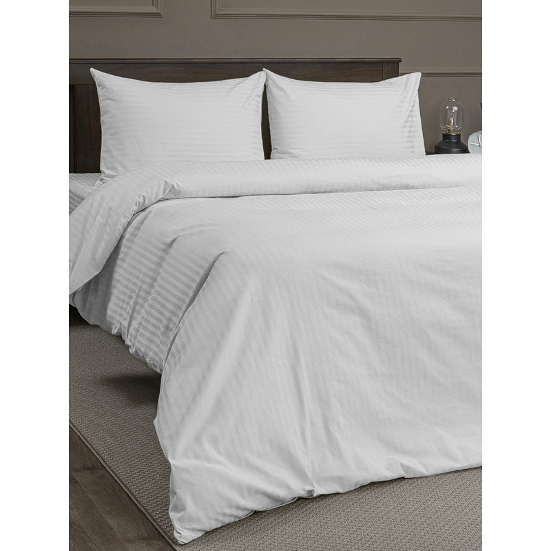 Изображение товара Постельное белье Amore Mio Imperia белое 2-спальное страйп-сатин