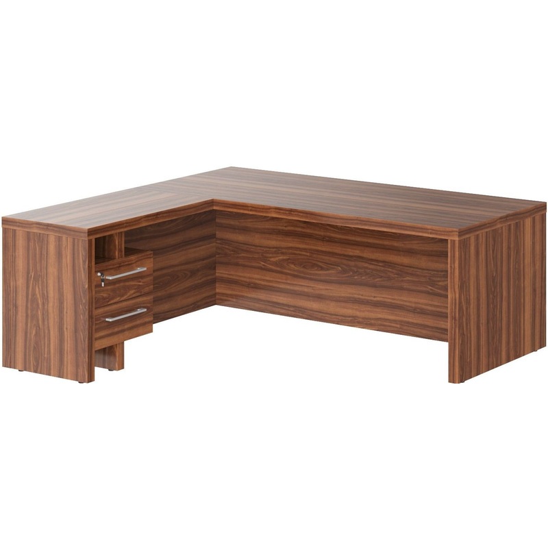 Изображение товара Уценка. Стол руководителя угловой Zenn ZCT 2019H(L) с тумбой левый (орех даллас, 2000х1900х750 мм)