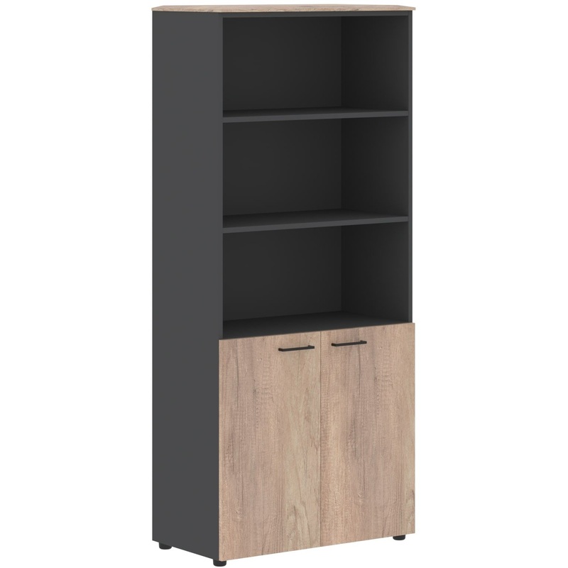 Изображение товара Шкаф для документов Jay JHC 85.5 полузакрытый (дуб каньон/антрацит, 856х452х1949 мм)