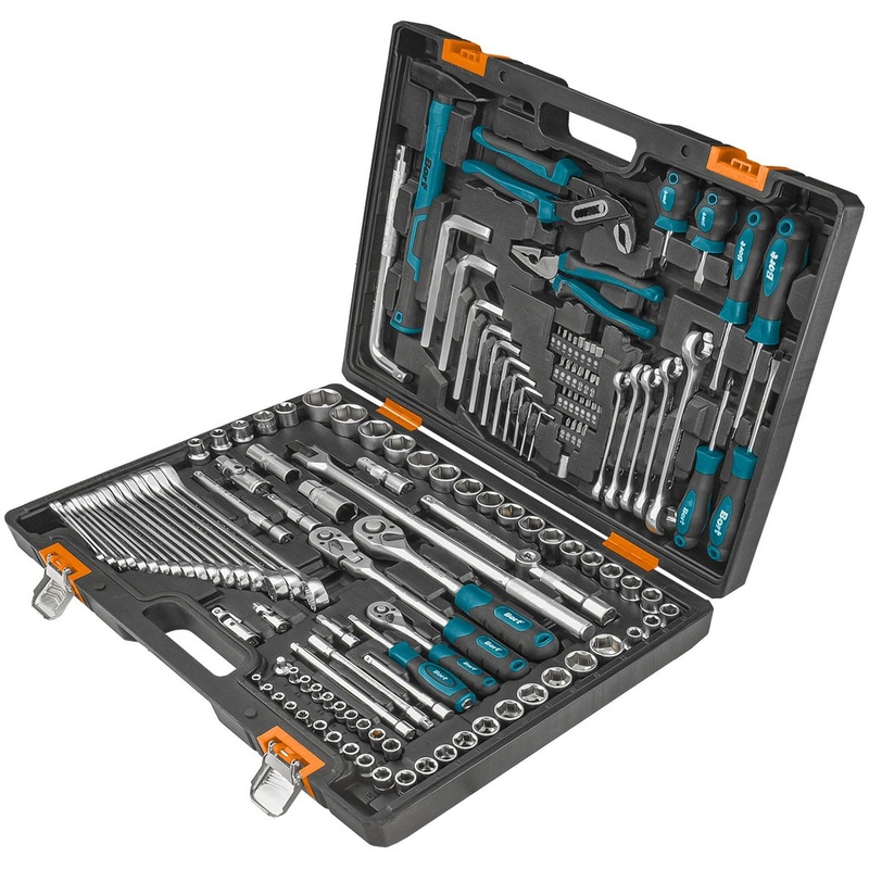 Изображение товара Набор инструмента автомобильный Bort BTK-142U 1/2"1/4"3/8" в чемодане 142 предмета (93418705)