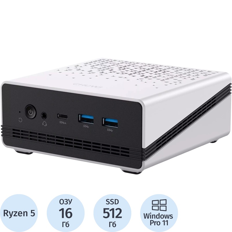 Изображение товара Мини ПК Chuwi UBox Ryzen 5 7430U/DDR5 16 ГБ/SSD 512 ГБ/Windows 11 Pro (CWI604R57P)