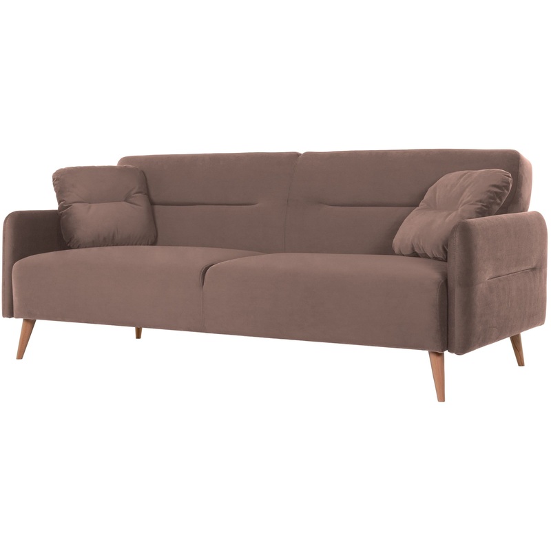 Изображение товара Трехместный раскладной диван Hygge Релакс с механизмом еврокнижка, коричневый ткань велюр