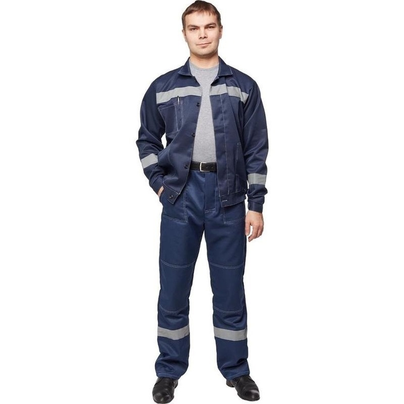 Изображение товара Костюм рабочий летний мужской л22-КБР с СОП синий размер 64-66 рост 170-176