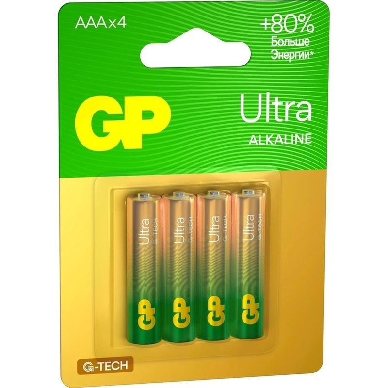 Изображение товара Батарейка ААА мизинчиковая GP Ultra 4 штуки блистер