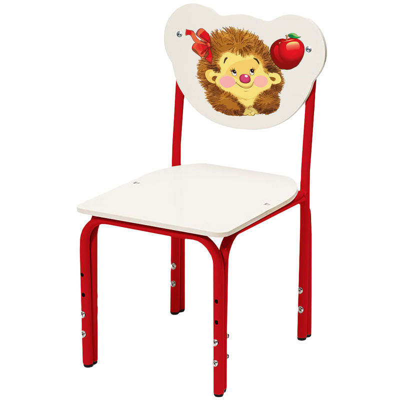 Изображение товара Стул детский Кузя Ежик (с рисунком/красный, рост 1-3)