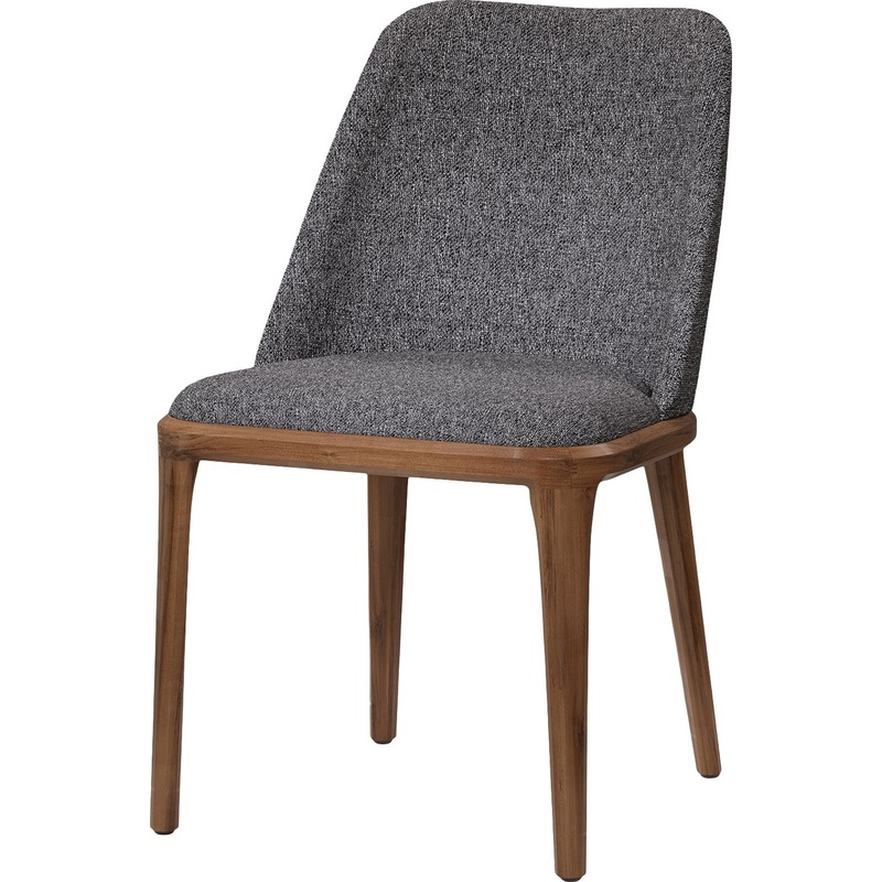 Изображение товара Обеденный стул Bruno melange-grey из массива ореха с тканевым сиденьем, Россия