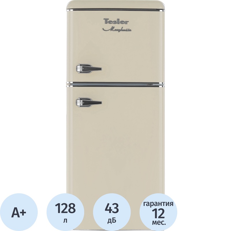 Изображение товара Двухкамерный холодильник Tesler RT-132 бежевый 128л класс A+ тихий
