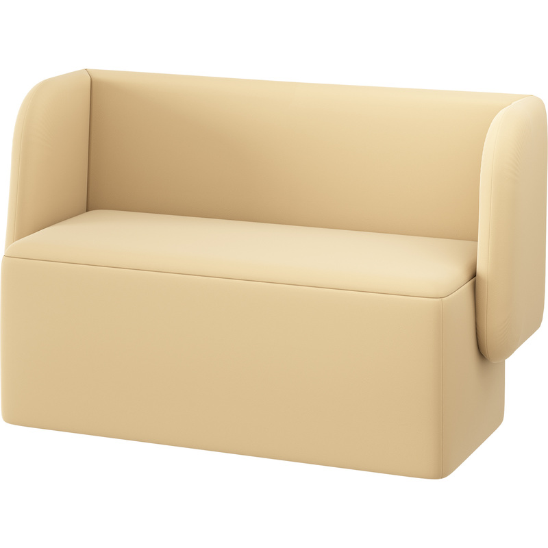 Изображение товара Диван двухместный Стримлайн Д5-02 бежевый искусственная кожа