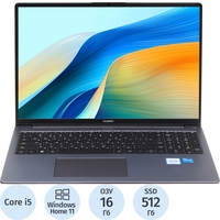 Ноутбук Huawei MateBook D MCLG-X 16" Gray Intel Core i5 13420H/16 ГБ/SSD  512 ГБ/Intel UHD Graphics (53013WXA)