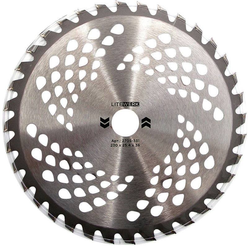 Изображение товара Диск для триммера LiteWerk Standart 230х25.4 мм 36 зубьев (2705-331)