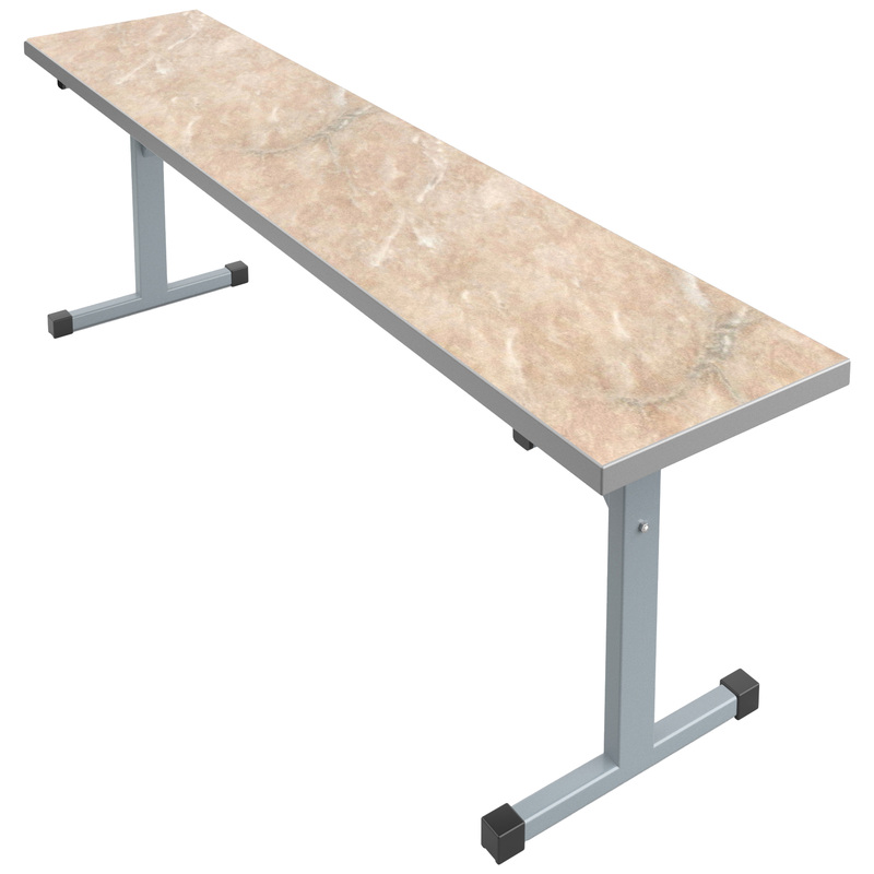 Изображение товара Скамья из металла и ЛДСП с мраморным покрытием 1200х320х460 мм