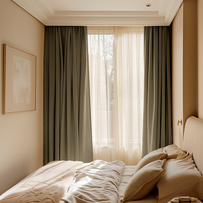 Изображение товара Комплект штор Волшебная ночь Блэкаут (2 шторы, 2 подхвата 200x270 см) коричневый