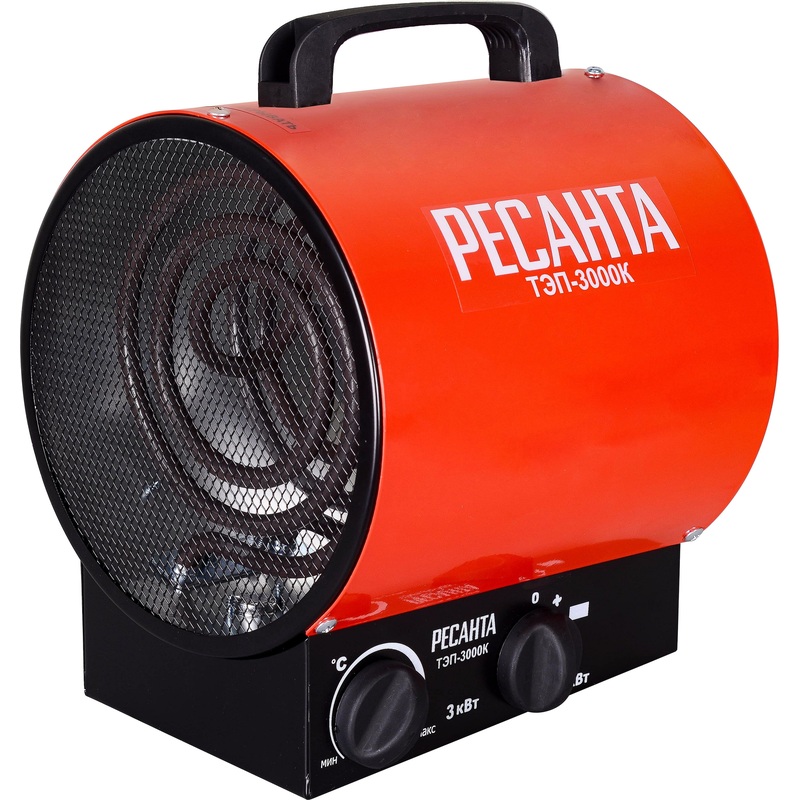 Изображение товара Пушка тепловая Ресанта ТЭП-3000К электрическая мощность 3 кВт обогревает 25 м2