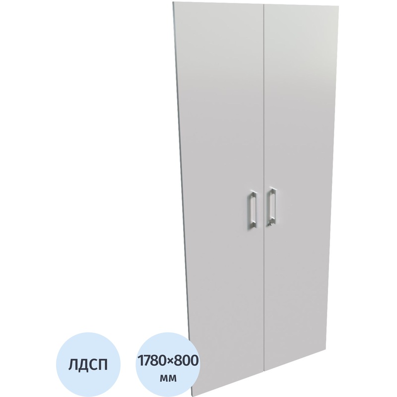 Изображение товара Двери высокие Steel 11552 ЛДСП с замком 800х1780 мм белый